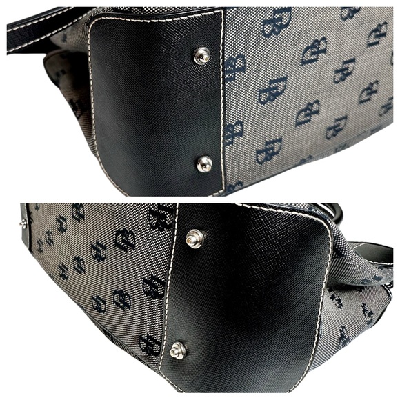 Dooney & Bourke Signature Double Handle Tote Bag Small Black Vintage Purse - Picture 9 of 16